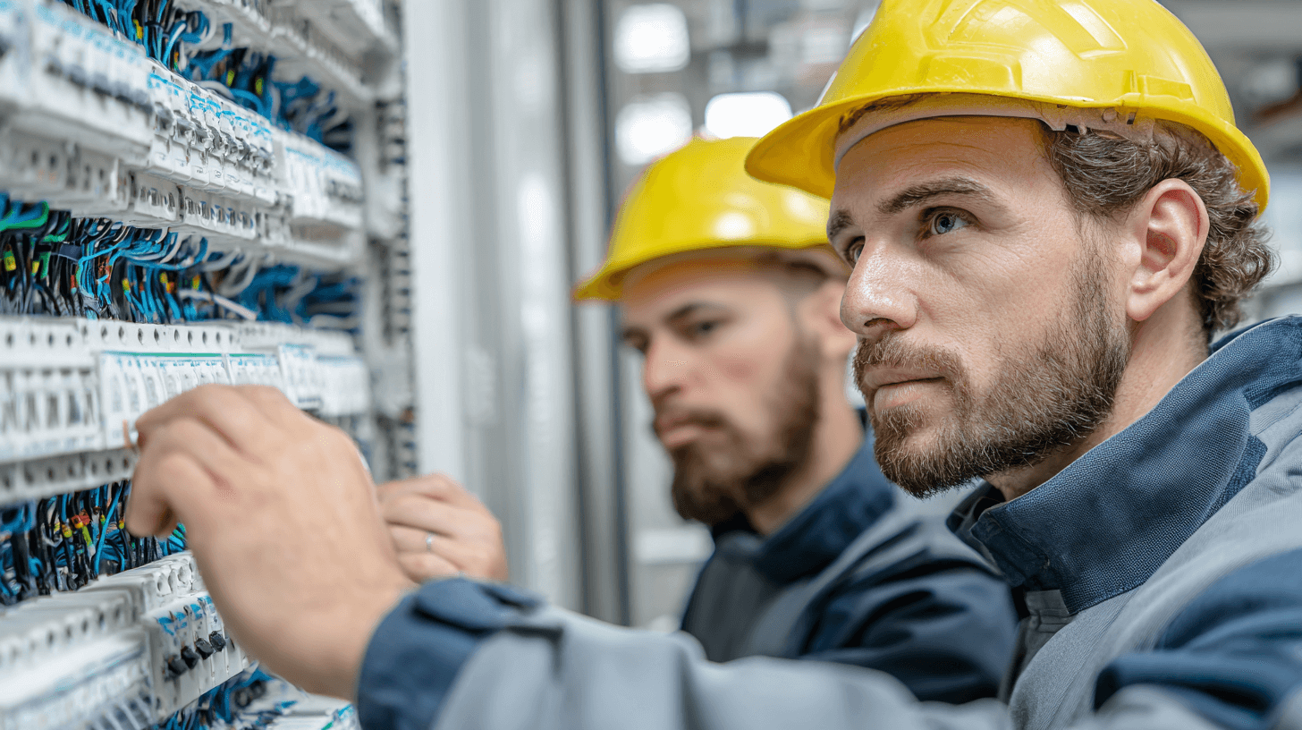 Електротехник работи по електрическо табло